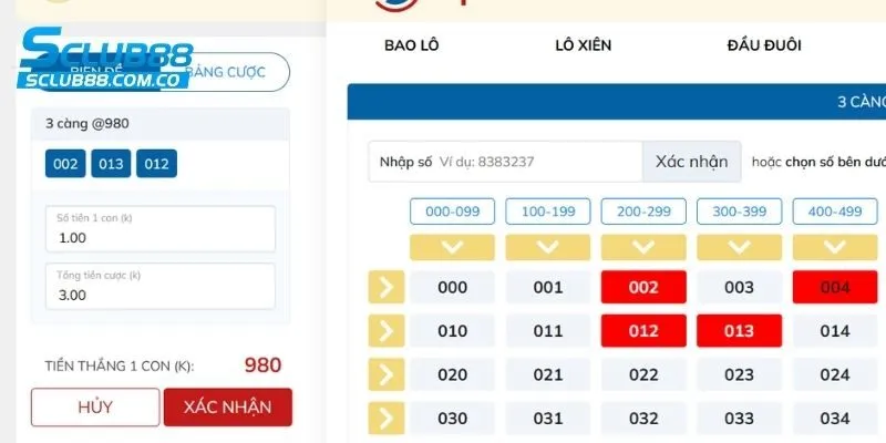 Lựa chọn thời điểm đặt cược